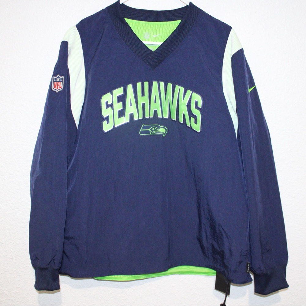 NIKE NFL SEATTLE SEAHAWKS ON FIELD WINDBREAKER JACKET RARE SIZE LARGE BRAND NEW